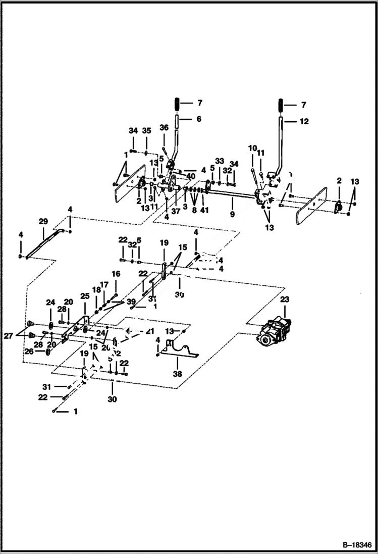 Схема запчастей Bobcat 600s - HAND CONTROLS (S/N 20751 & Above) HYDROSTATIC SYSTEM