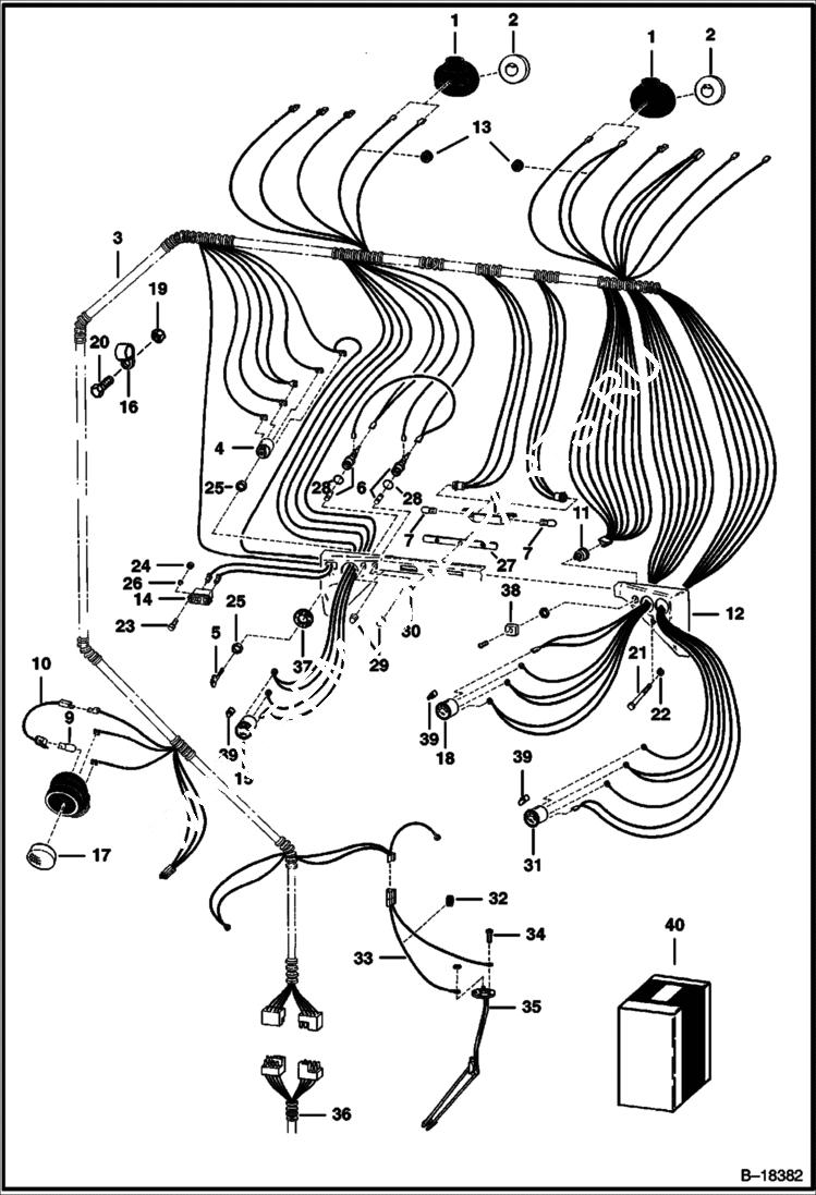 Схема запчастей Bobcat 800s - CAB ELECTRICAL SYSTEM (S/N 19999 & Below) ELECTRICAL SYSTEM