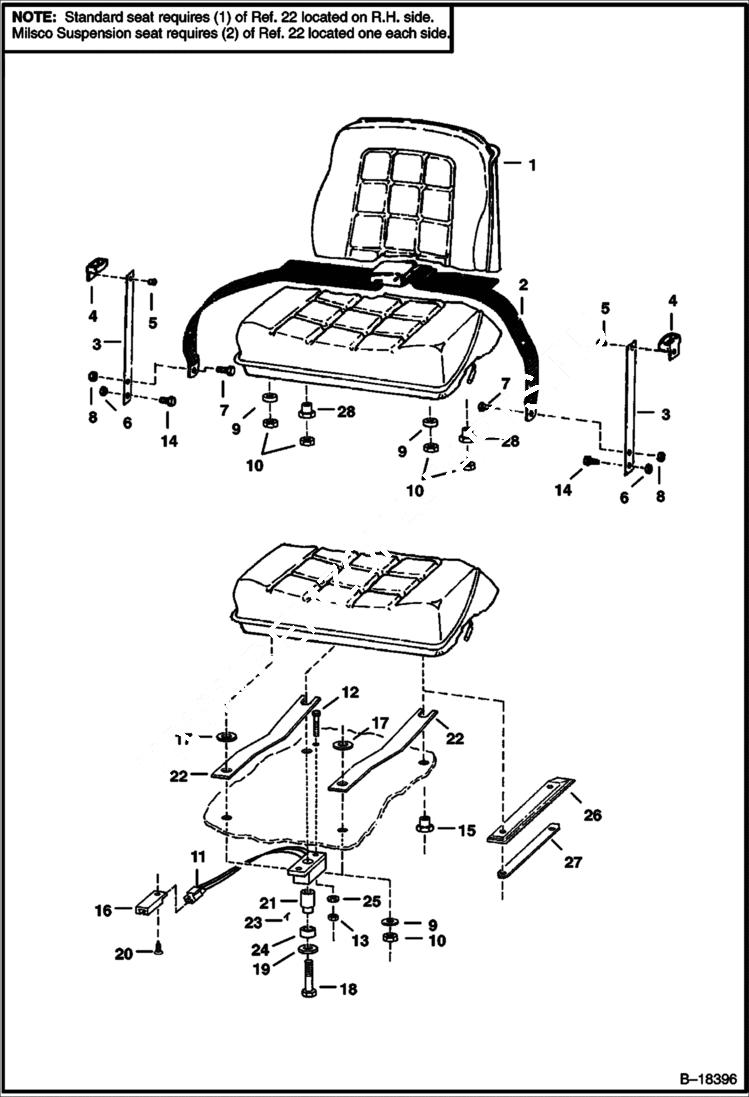 Схема запчастей Bobcat 800s - SEAT MAIN FRAME