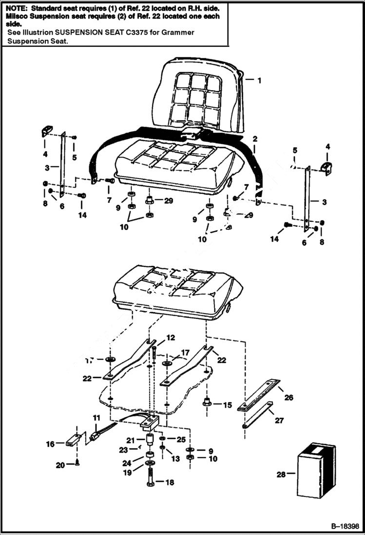Схема запчастей Bobcat 800s - SEAT MAIN FRAME
