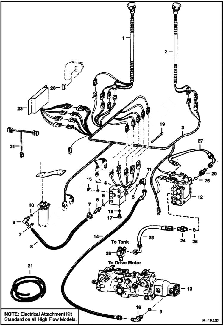 Схема запчастей Bobcat 800s - HIGH HORSEPOWER HYDRAULICS HIGH FLOW HYDRAULICS