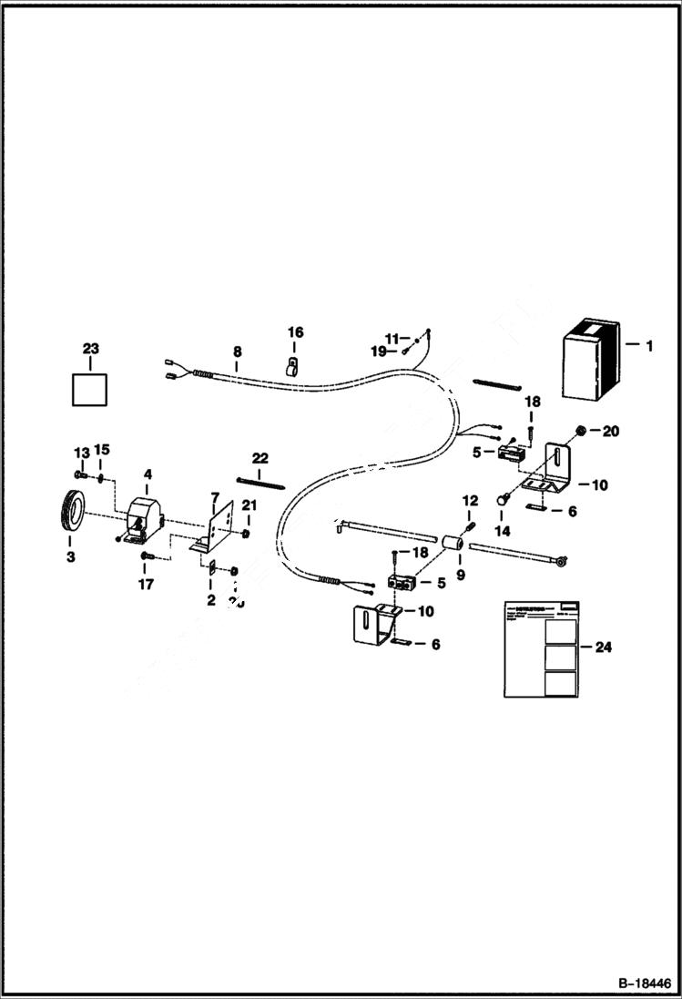 Схема запчастей Bobcat 800s - BACK-UP ALARM KIT (For Solid Linkage Steering) ACCESSORIES & OPTIONS