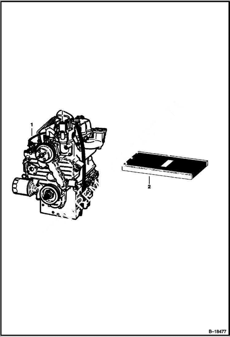 Схема запчастей Bobcat 600s - ENGINE (Kubota D1402) POWER UNIT