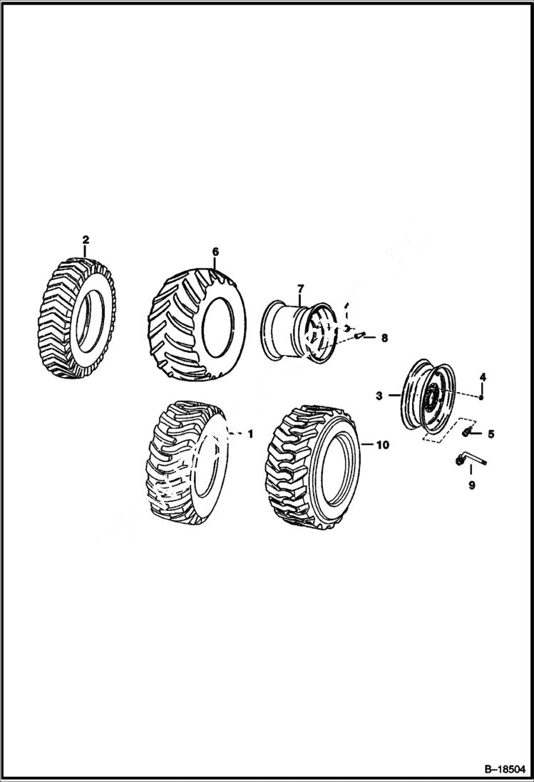 Схема запчастей Bobcat 800s - TIRES & RIMS ACCESSORIES & OPTIONS