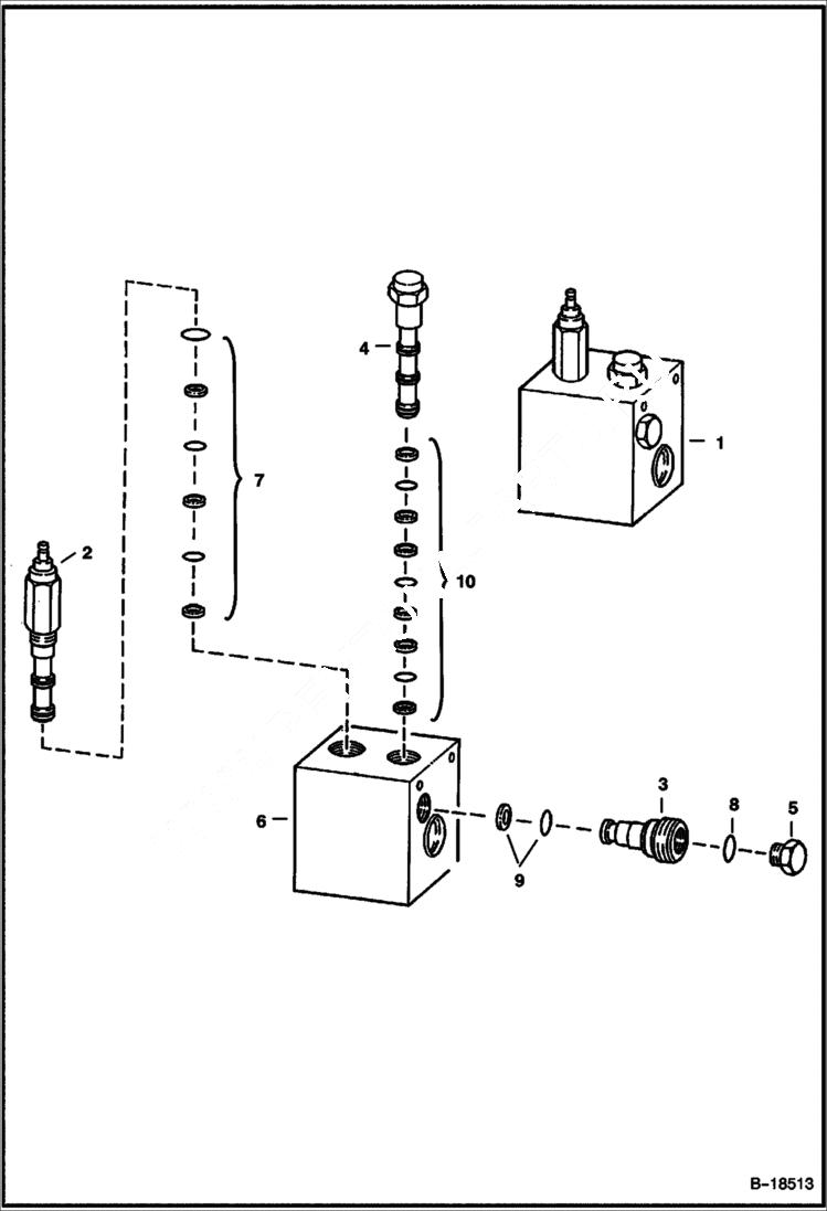 Схема запчастей Bobcat 800s - LIFT LOCK VALVE (S/N 5141 21999, 5142 21999 & Below) HYDRAULIC SYSTEM