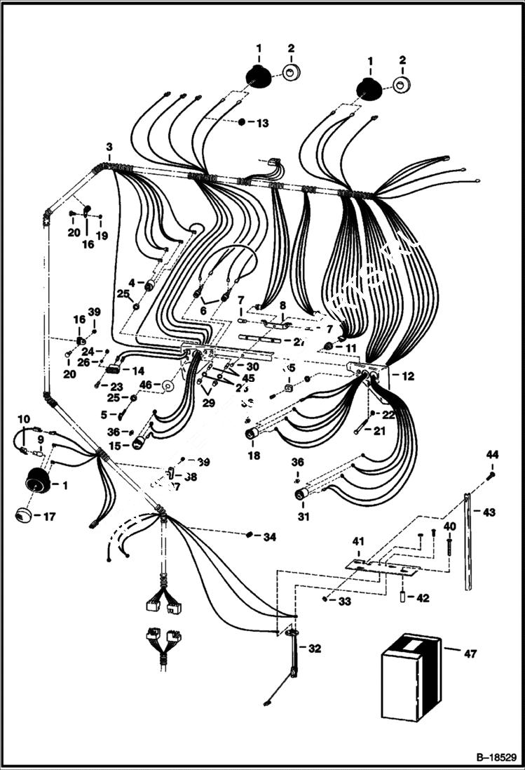 Схема запчастей Bobcat 800s - CAB ELECTRICAL SYSTEM (S/N 28134 & Below) ELECTRICAL SYSTEM