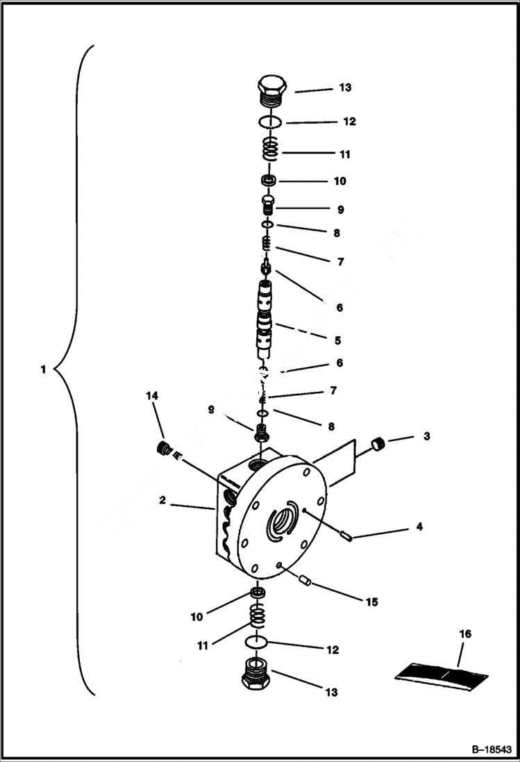 Схема запчастей Bobcat 225 - TRAVEL MOTOR W/O Brake HYDRAULIC SYSTEM