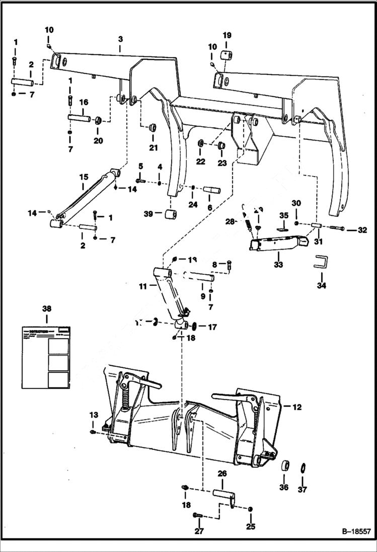 Схема запчастей Bobcat 600s - LIFT ARMS & BOBTACH MAIN FRAME