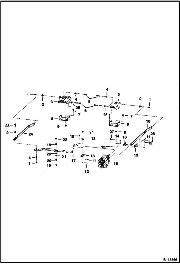 Схема запчастей Bobcat 600s - CONTROL PEDALS HYDRAULIC SYSTEM