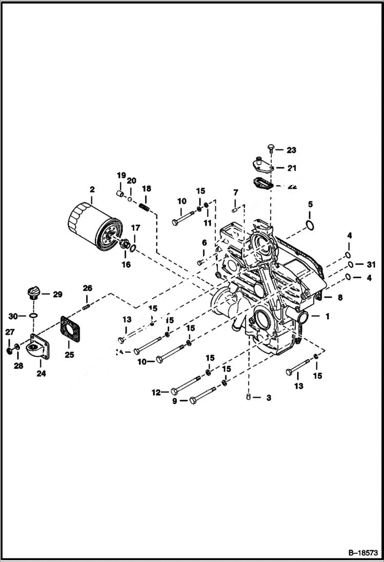 Схема запчастей Bobcat 700s - GEARCASE POWER UNIT