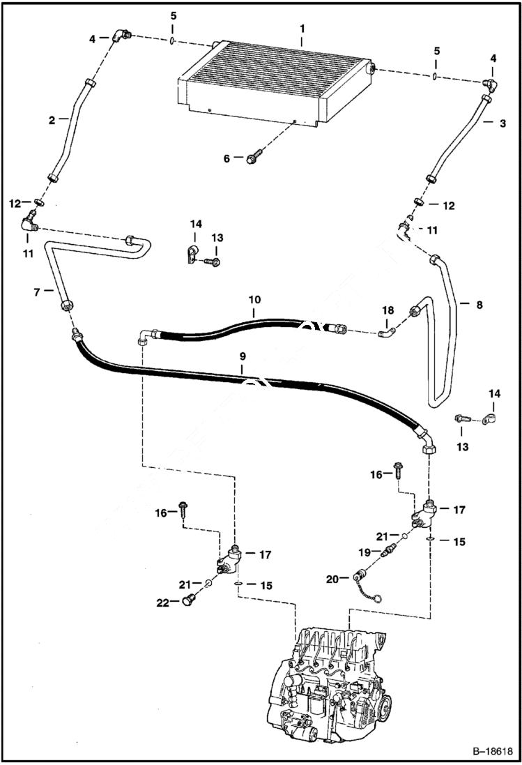Схема запчастей Bobcat 800s - COOLING SYSTEM POWER UNIT