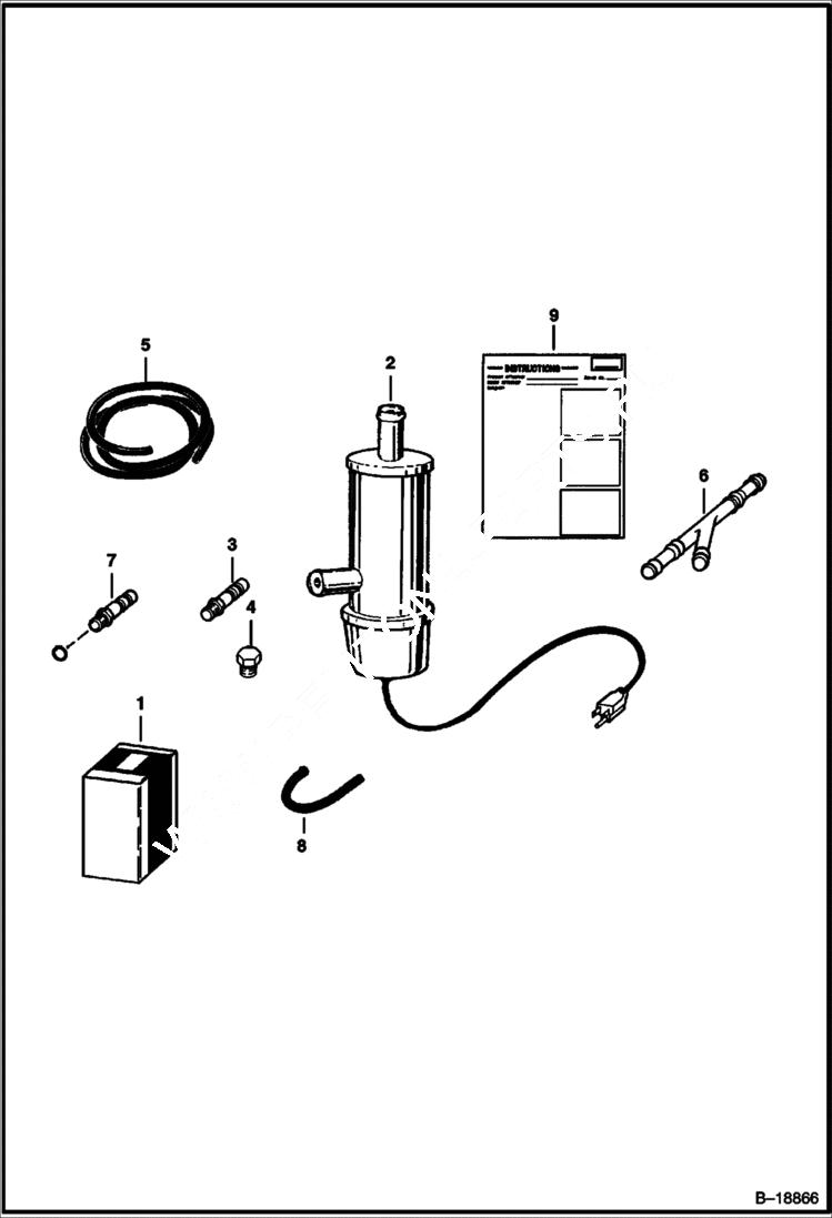 Схема запчастей Bobcat 800s - TANK HEATER KIT (120 Volt) ACCESSORIES & OPTIONS