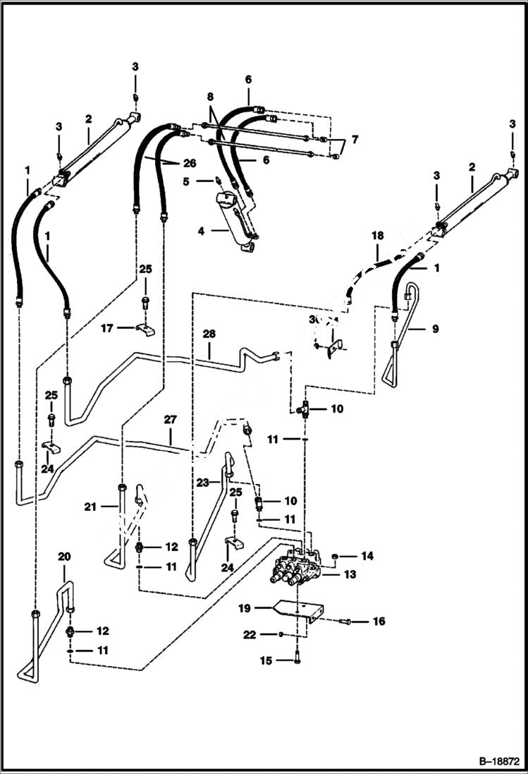Схема запчастей Bobcat 800s - HYDRAULIC CIRCUITRY HYDRAULIC SYSTEM