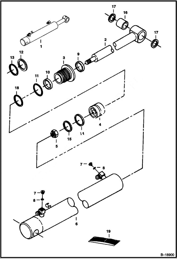 Схема запчастей Bobcat 331 - ARM CYLINDER HYDRAULIC SYSTEM