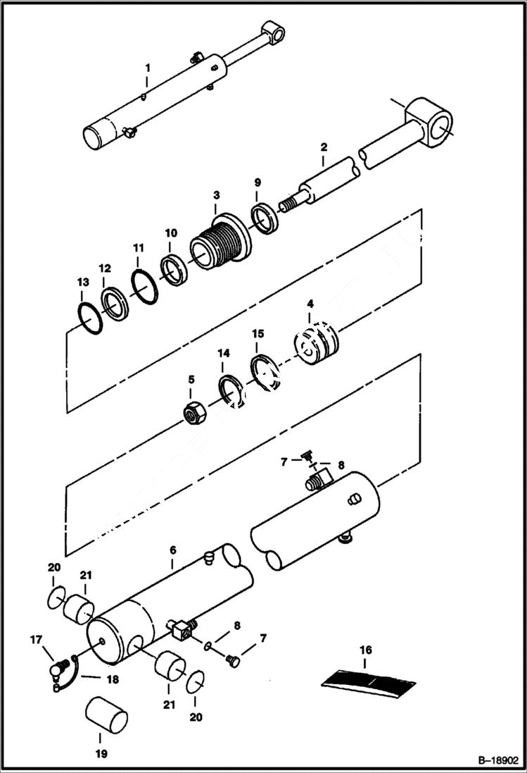 Схема запчастей Bobcat 231 - BOOM CYLINDER (Service Replacement) HYDRAULIC SYSTEM