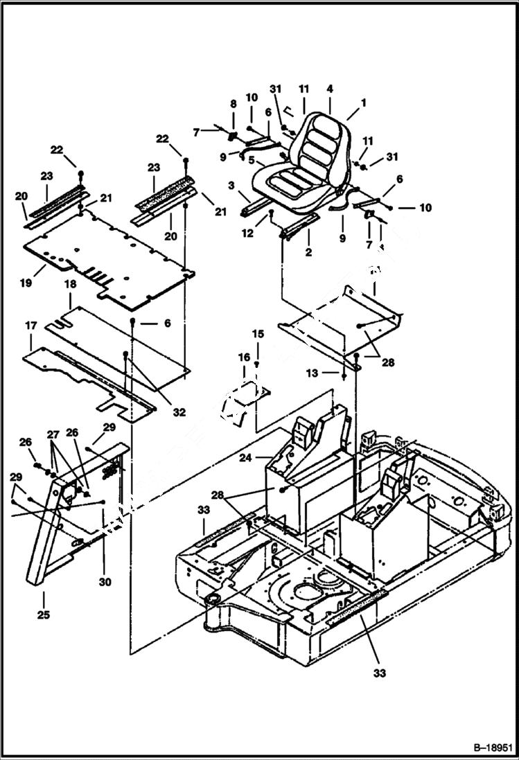 Схема запчастей Bobcat 320 - CONTROL CONSOLE (Seat Mounting & Floorboards) (S/N 511720001-511721411) CONTROLS
