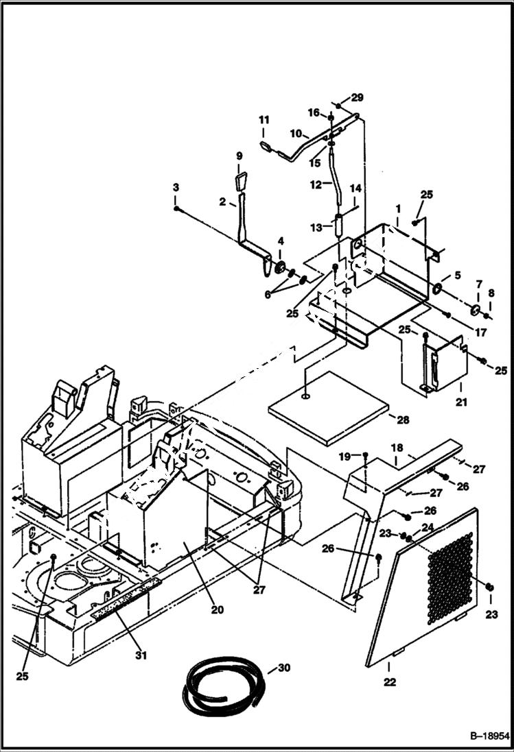 Схема запчастей Bobcat 320 - CONTROL CONSOLE (S/N 511721412 & Above) CONTROLS