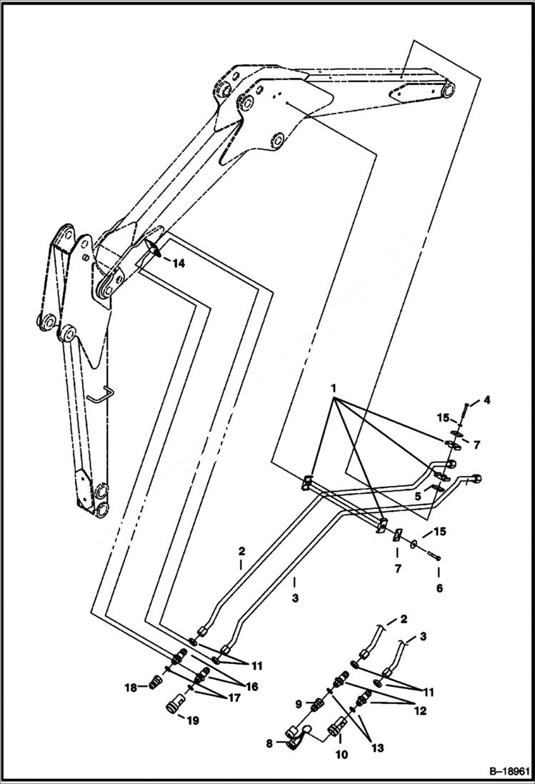Схема запчастей Bobcat 320 - HYDRAULIC CIRCUITRY (Auxiliary) (S/N 511721116 & Above) HYDRAULIC SYSTEM