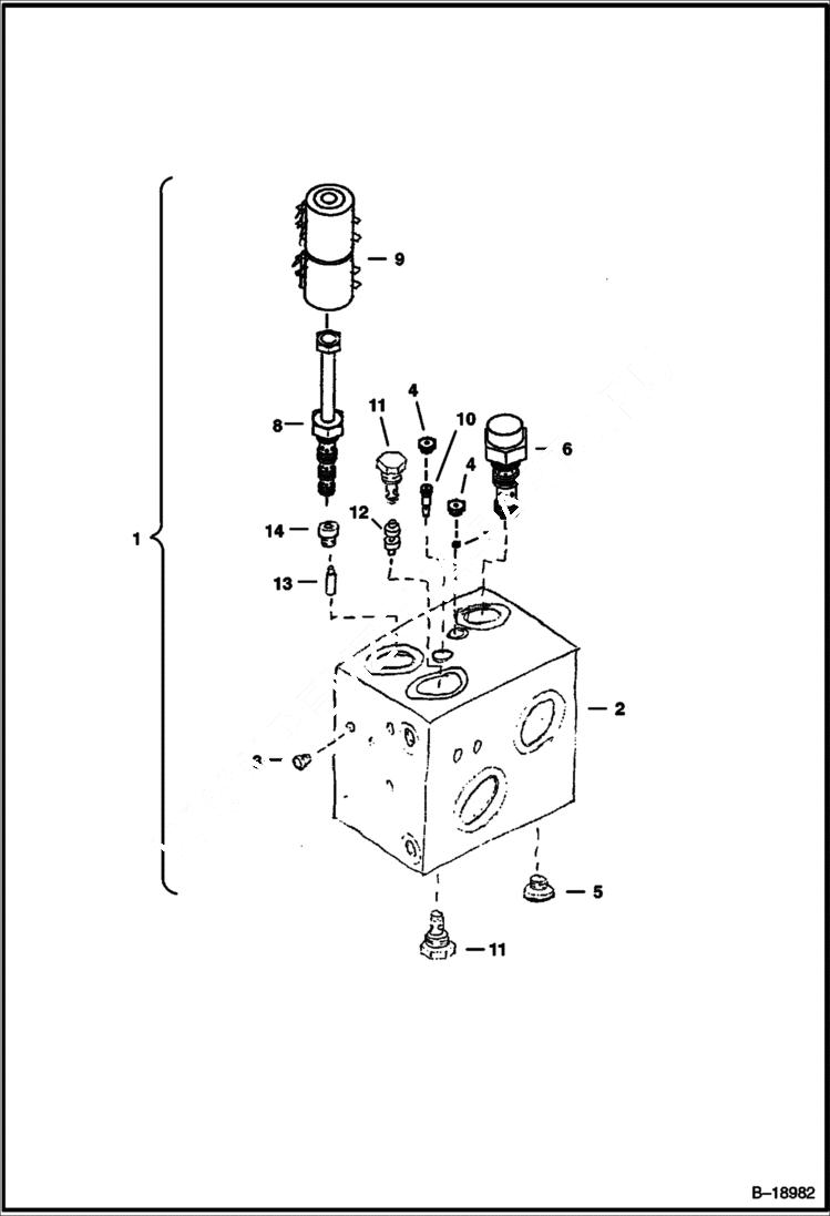 Схема запчастей Bobcat POWER RAKE - POWER RAKE (Valve) (72 925100553 & Above) Loader