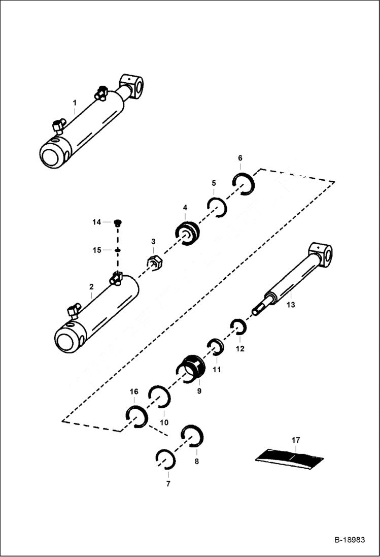 Схема запчастей Bobcat POWER RAKE - POWER RAKE (Cylinder) Loader