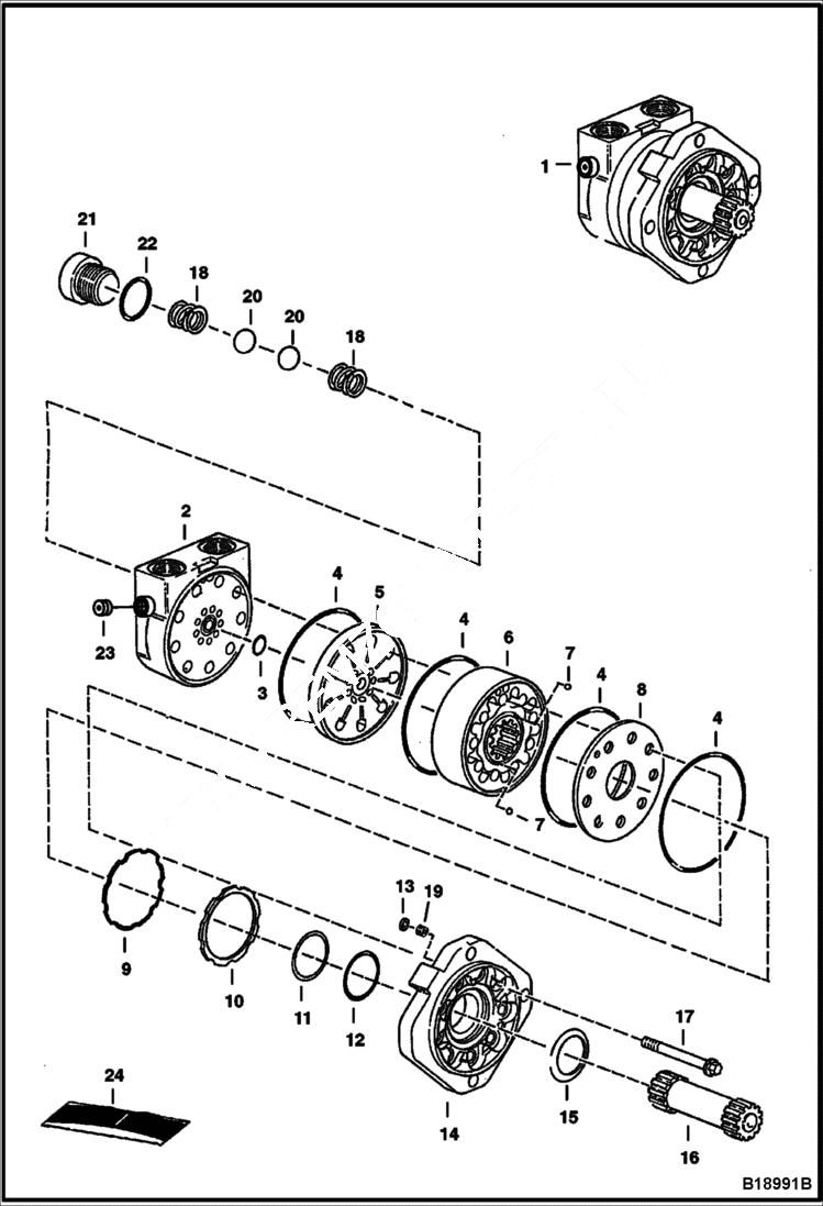 Схема запчастей Bobcat SOIL CONDITIONER - MOTOR (84 651400101 - 00719) Loader