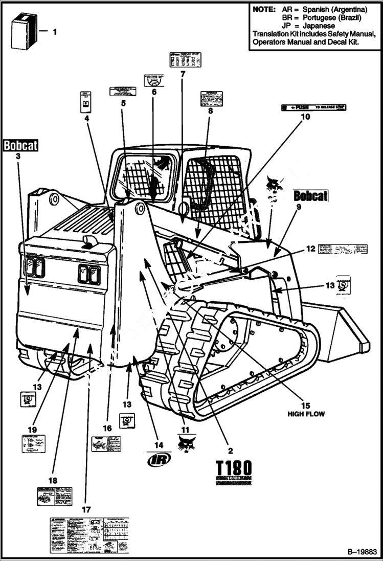 Схема запчастей Bobcat T-Series - DECALS ACCESSORIES & OPTIONS