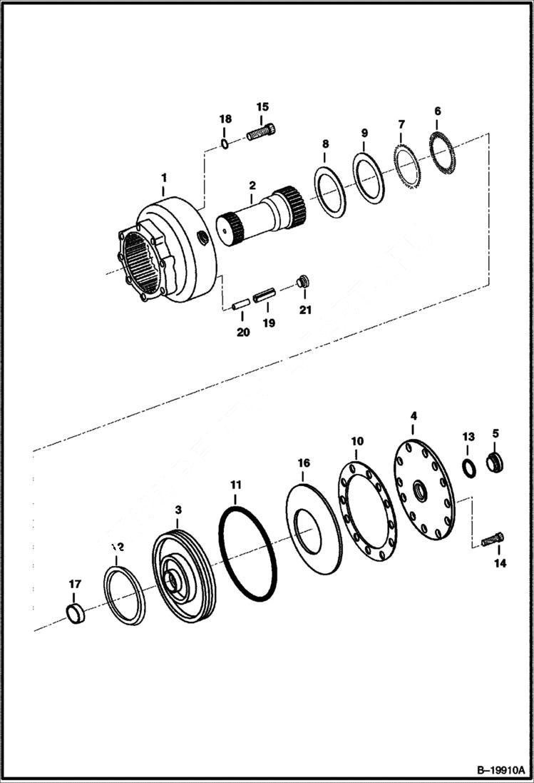 Схема запчастей Bobcat 435 - SWING MOTOR (Original Design)(R921810277) (S/N 562811001 & Above) HYDRAULIC/HYDROSTATIC SYSTEM