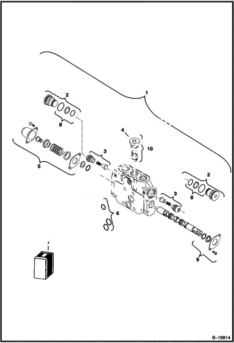 Схема запчастей Bobcat 341 - CONTROL VALVE (Offset Section) HYDRAULIC SYSTEM