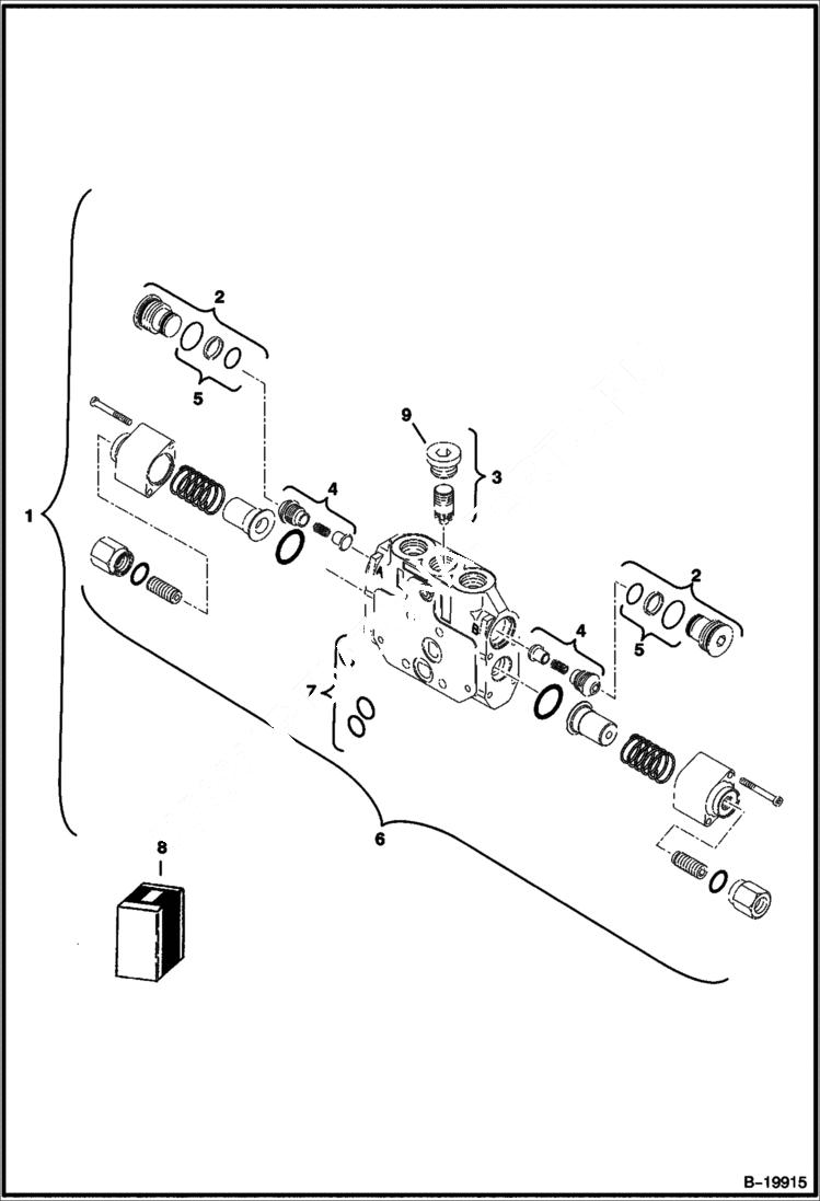 Схема запчастей Bobcat 341 - CONTROL VALVE (Slew Section) HYDRAULIC SYSTEM