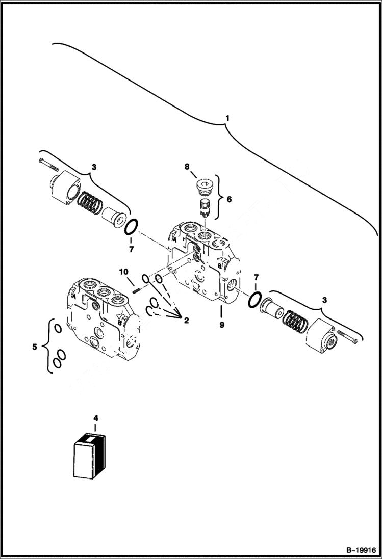 Схема запчастей Bobcat 341 - CONTROL VALVE (Left Travel Section) HYDRAULIC SYSTEM
