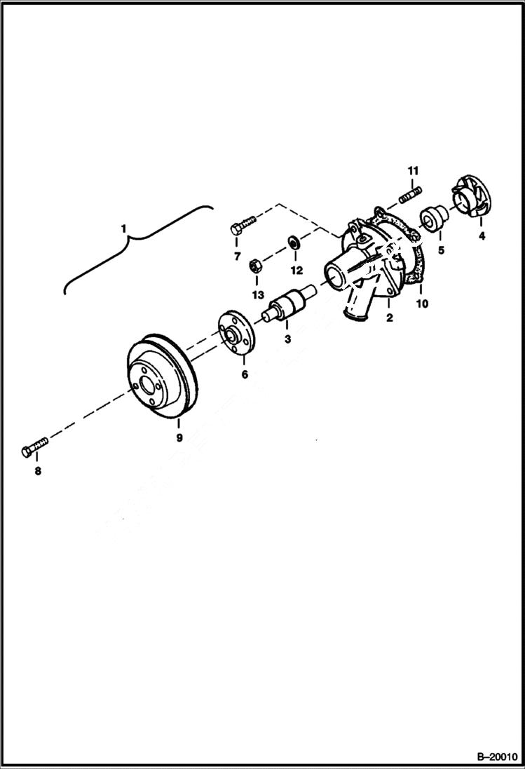Схема запчастей Bobcat 320 - WATER PUMP POWER UNIT