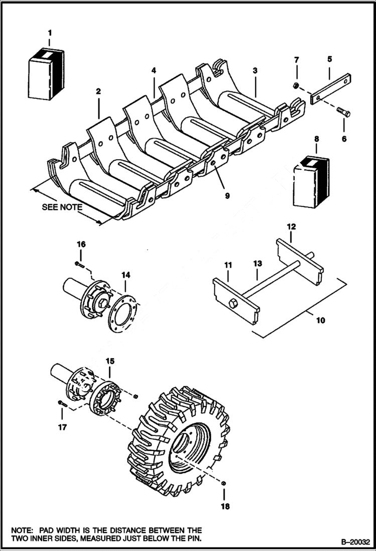 Схема запчастей Bobcat TRACKS - TRACKS (L Series) (600, 610, 620, 700 & 720 Series Loaders) Loader