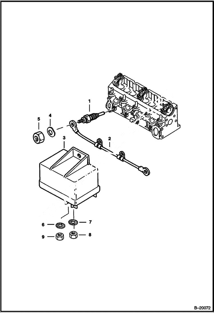 Схема запчастей Bobcat 700s - GLOW PLUG & PREHEATING TIMER POWER UNIT