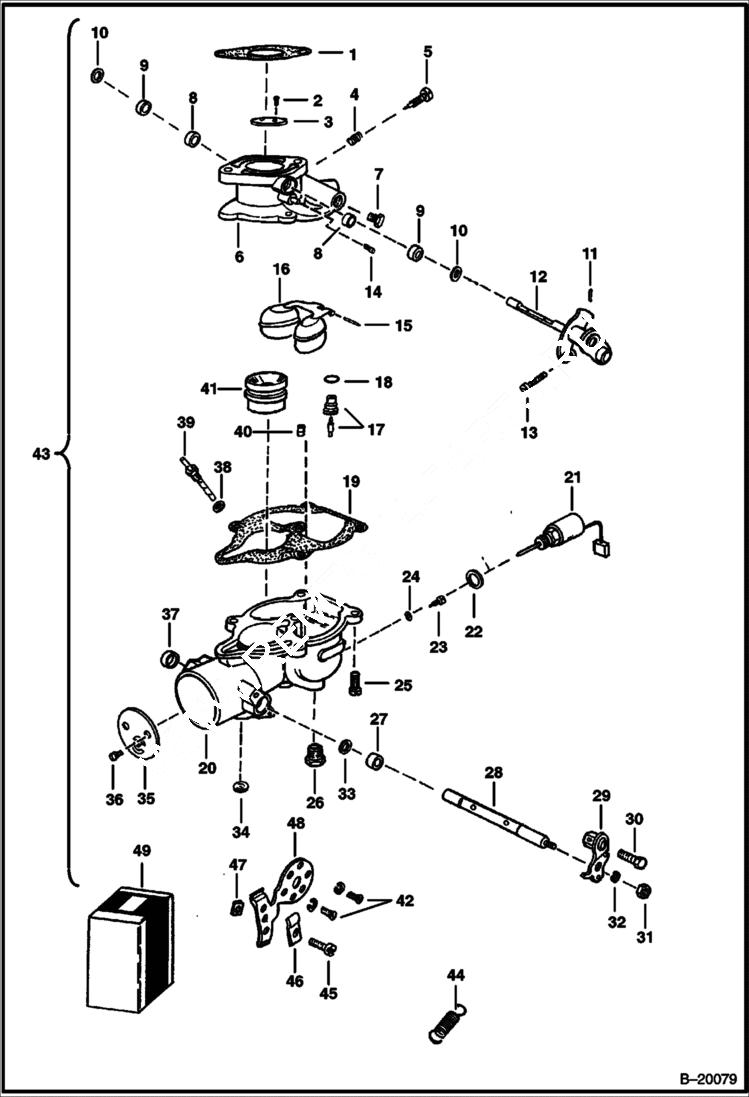 Схема запчастей Bobcat 700s - CARBURETOR POWER UNIT