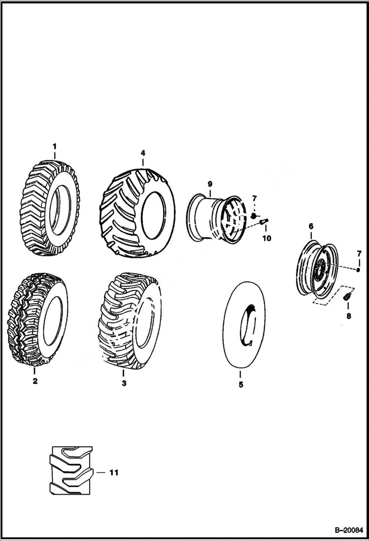 Схема запчастей Bobcat 700s - TIRES & RIMS ACCESSORIES & OPTIONS
