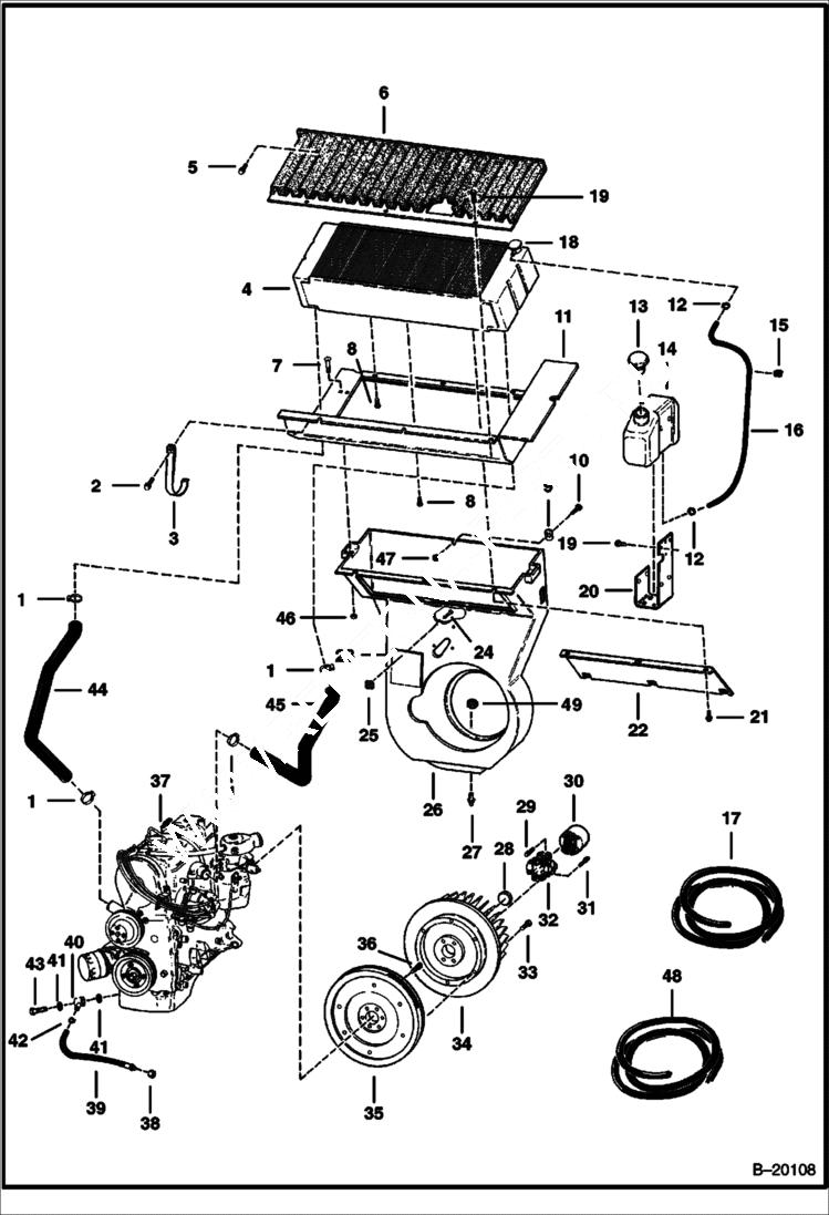 Схема запчастей Bobcat 700s - ENGINE ATTACHING PARTS POWER UNIT