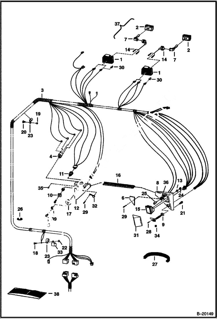 Схема запчастей Bobcat 800s - CAB ELECTRICAL SYSTEM (S/N 5084 11011 & Above) (S/N 5097 11001 & Above) ELECTRICAL SYSTEM