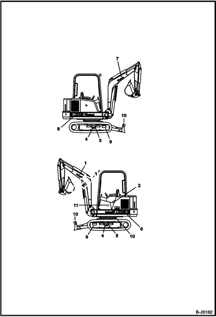 Схема запчастей Bobcat 325 - DECALS ACCESSORIES & OPTIONS