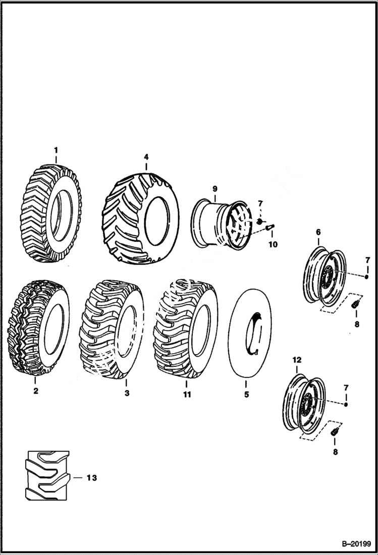 Схема запчастей Bobcat 700s - TIRES & RIMS ACCESSORIES & OPTIONS