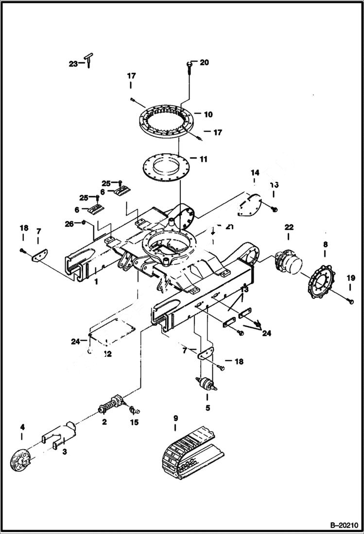 Схема запчастей Bobcat 331 - UNDERCARRIAGE UNDERCARRIAGE