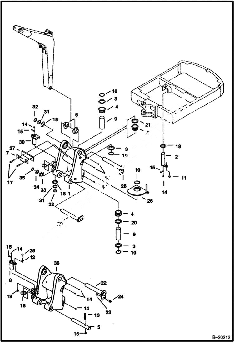 Схема запчастей Bobcat 331 - SWING BRACKET WORK EQUIPMENT