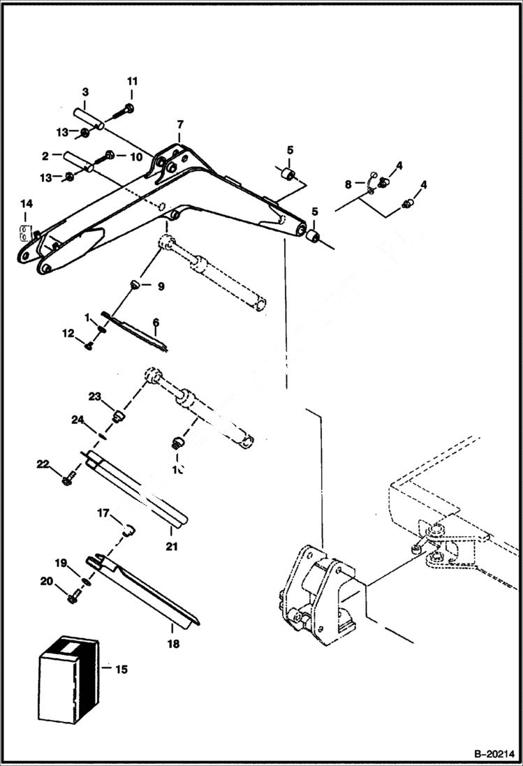 Схема запчастей Bobcat 331 - BOOM (S/N 512911001-512911999) WORK EQUIPMENT