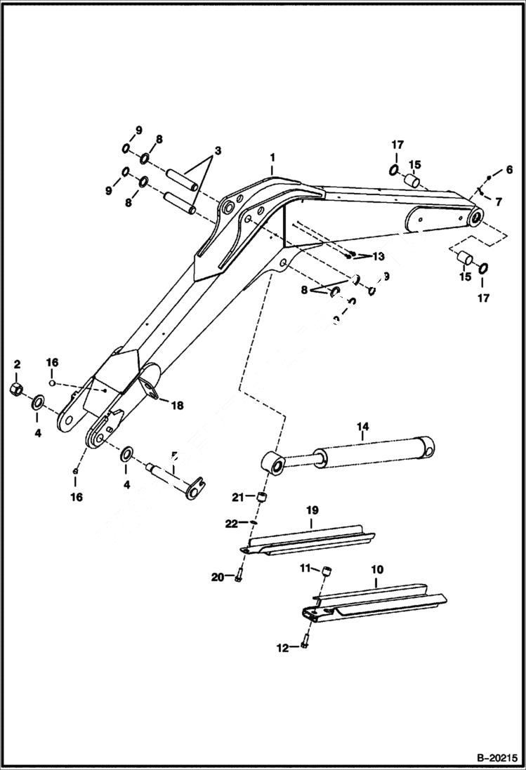 Схема запчастей Bobcat 331 - BOOM (S/N 512912000 & Above) WORK EQUIPMENT