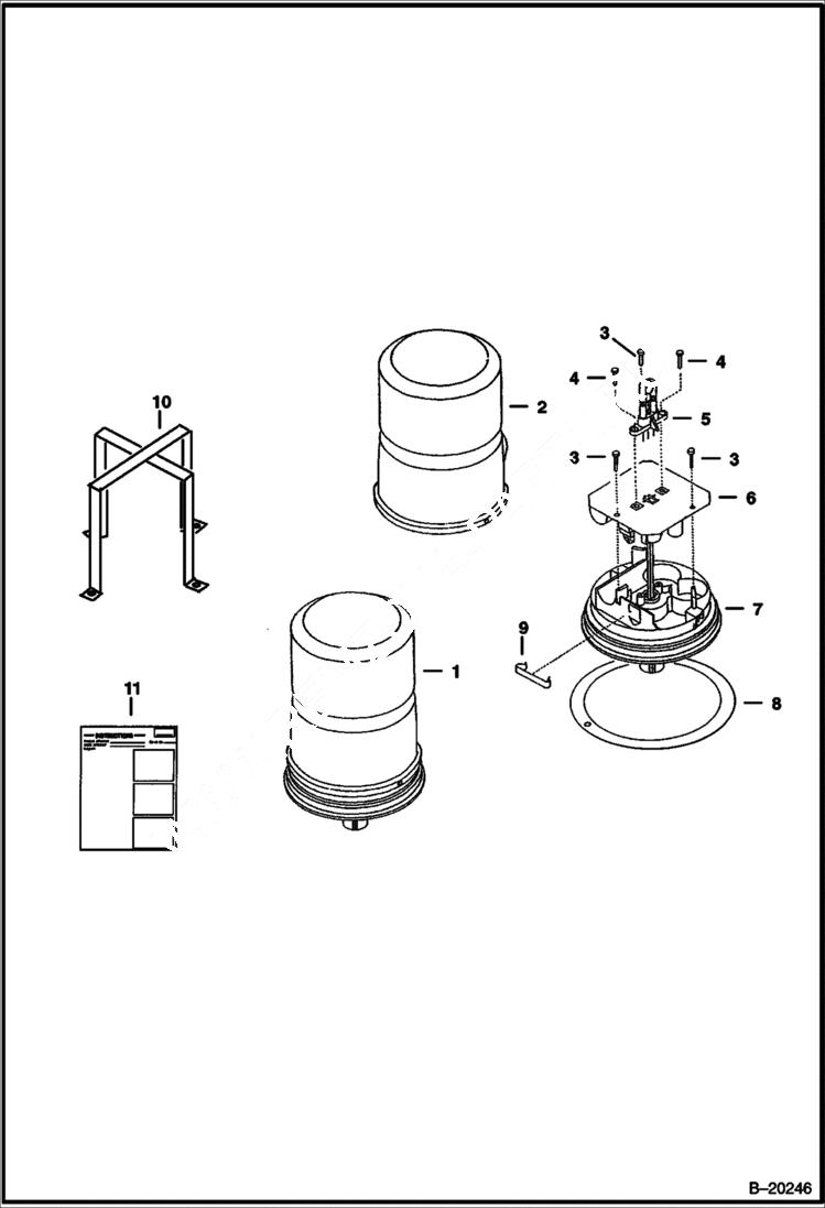 Схема запчастей Bobcat 800s - STROBE LIGHT (Amber - 3414 ALW) ACCESSORIES & OPTIONS