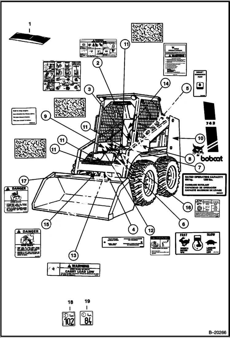 Схема запчастей Bobcat 700s - DECALS ACCESSORIES & OPTIONS