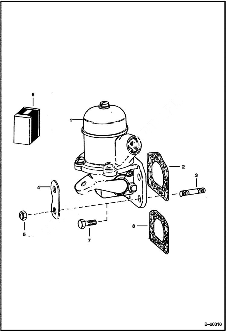 Схема запчастей Bobcat 900s - FUEL PUMP POWER UNIT