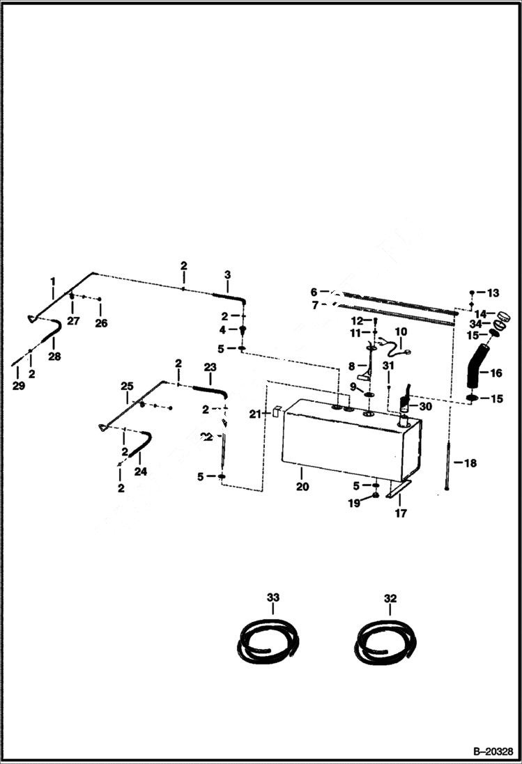 Схема запчастей Bobcat 900s - FUEL TANK MAIN FRAME