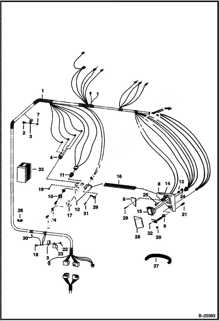 Схема запчастей Bobcat 800s - CAB ELECTRICAL CIRCUITRY (W/ B.O.S.S. Option) ELECTRICAL SYSTEM