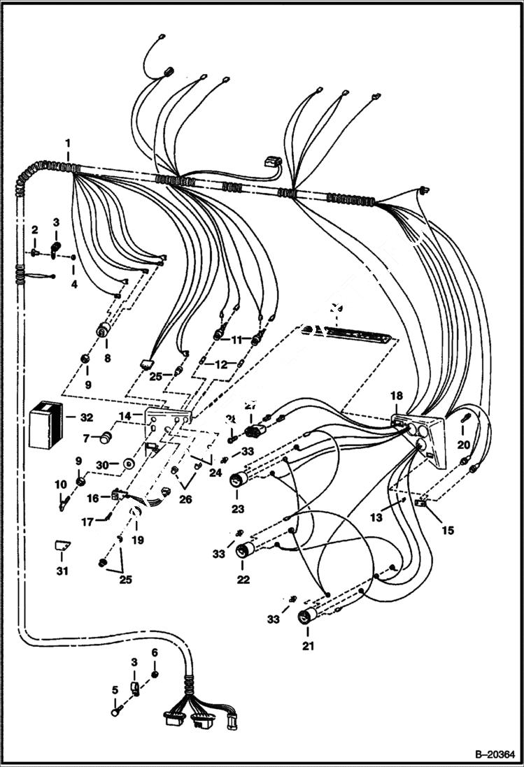 Схема запчастей Bobcat 800s - CAB ELECTRICAL CIRCUITRY (W/O B.O.S.S. Option) ELECTRICAL SYSTEM