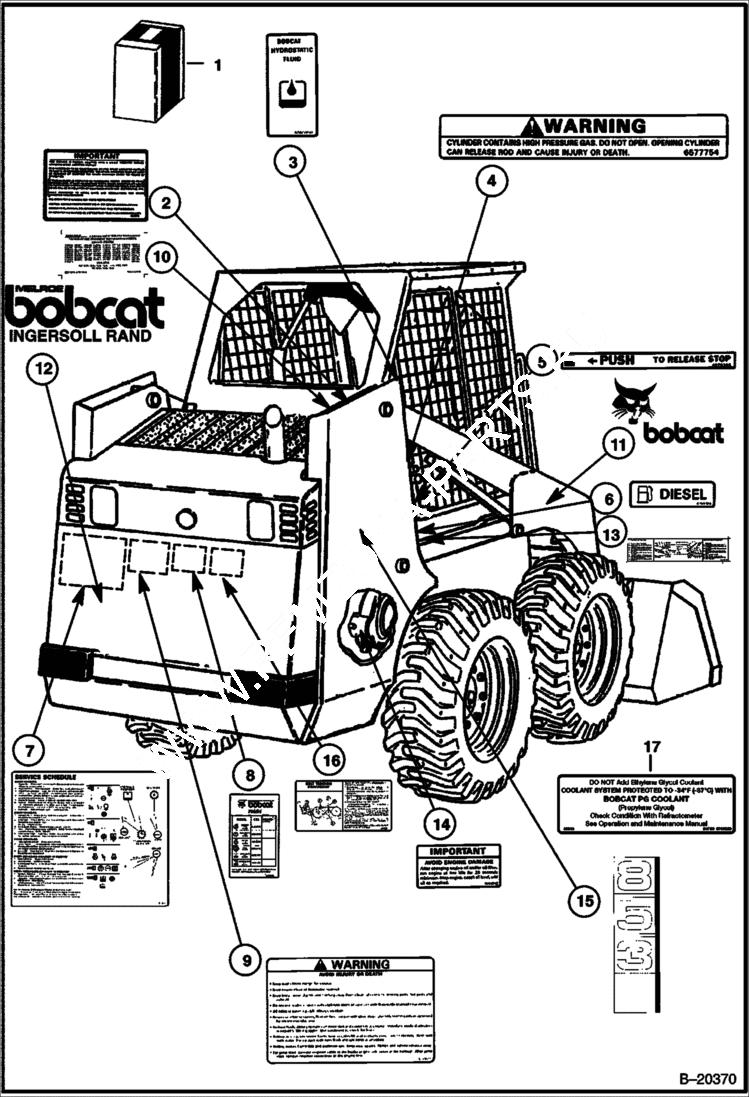 Схема запчастей Bobcat 800s - DECALS ACCESSORIES & OPTIONS